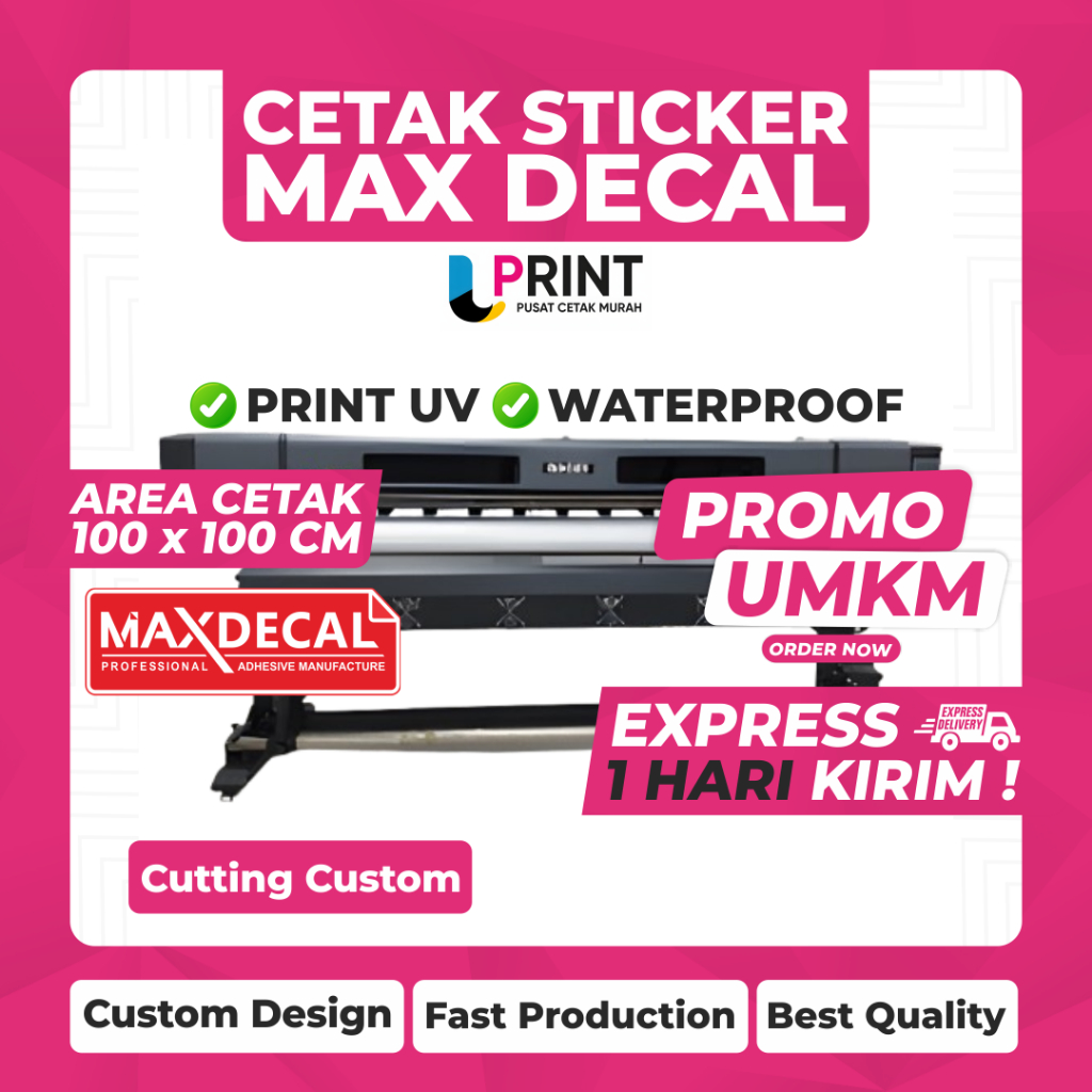 

CETAK STIKER CUSTOM METERAN UV BAHAN MAXDECAL