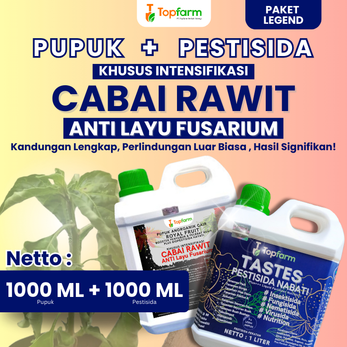 Pupuk Topfarm / Pupuk Cabe Rawit Anti Layu Fusarium / Obat Layu Cabe Rawit / Pupuk Cabe Rawit Terbai