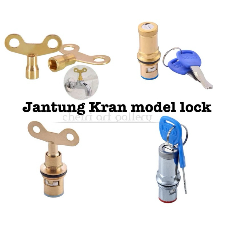 jantung Kran kuningan brass model lock kunci anti maling pengganti Kran model kunci putar jantung Kr