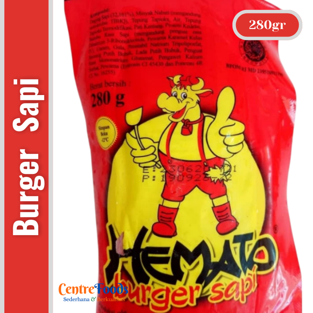 

Burger Daging Sapi Mini - HEMATO | Isi 20 Pcs - 280gr [ Harga Per BKS ]