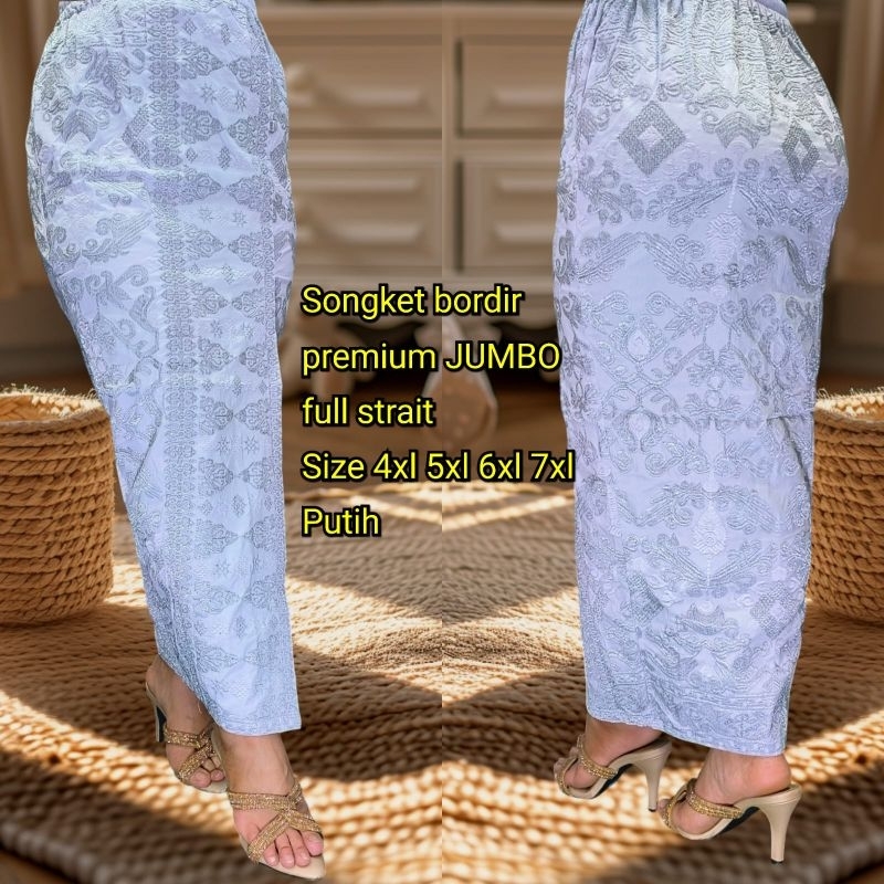 Kamen Jadi Songket Bordir Melar Ukuran Besar atau Size Jumbo Size 4XL 5XL 6XL dan 7XL Terbaru