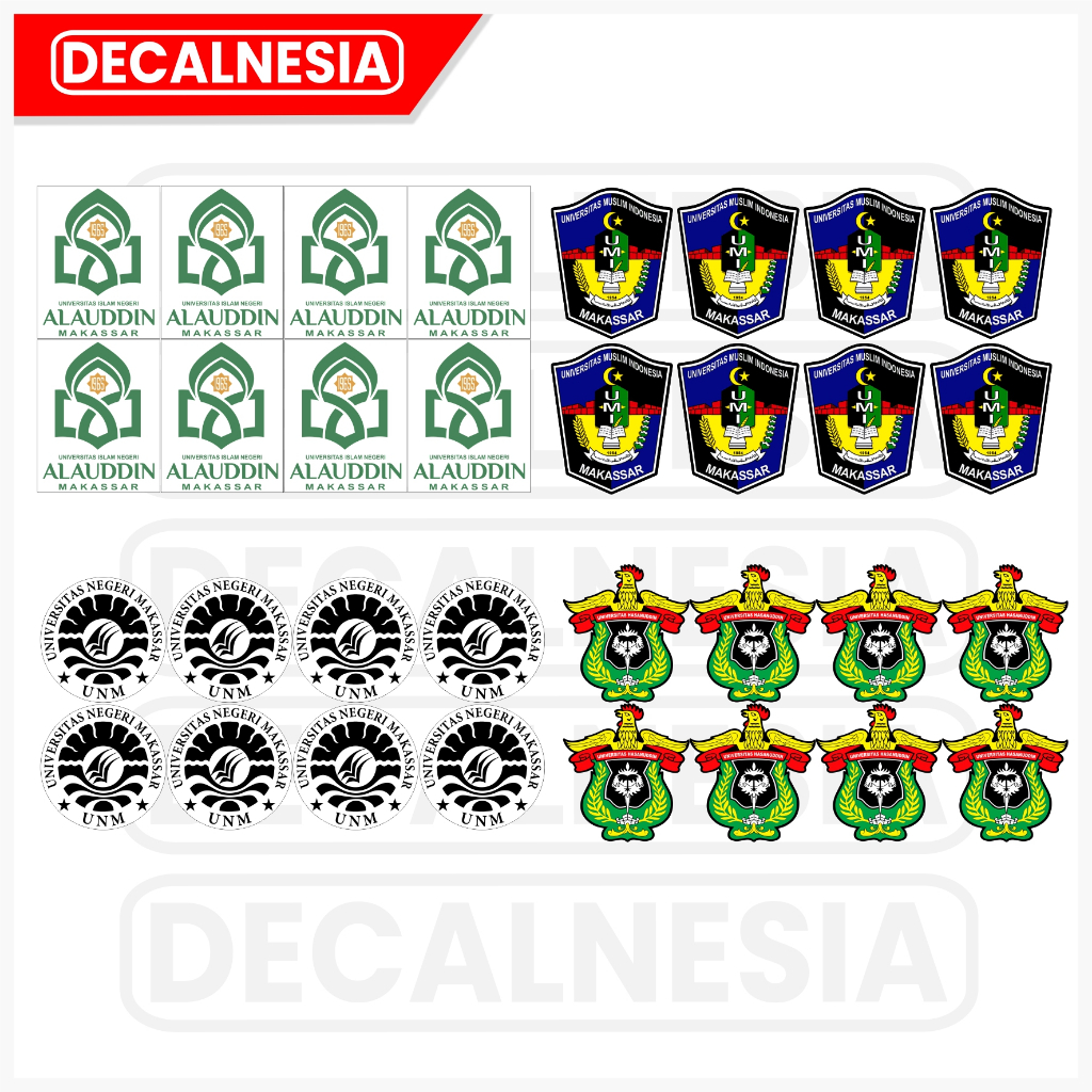 

Sticker Pack Universitas Unhas UNM UIN UMI Stiker Kampus Makassar Laptop Buku Binder hp Helm Motor