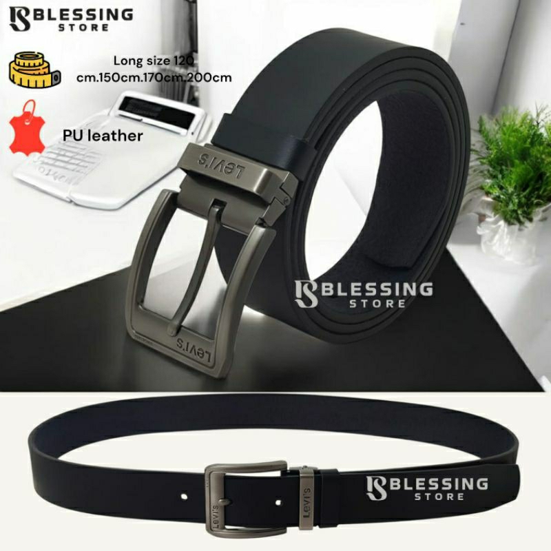 ikat pinggang pria sabuk kulit pu gesper man belt big size ¹20cm-200cm JS029BN