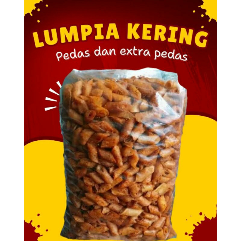 

1 KG LUMPIA KERING BUMBU DAUN JERUK/ SEBLAK KERING LUMPIA UDANG/ Lumpia Kering Pedas,balado,barbeque
