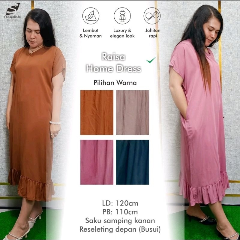 DRESS POLOS RAISA RAYON TWILL PREMIUM FROM BY SHAGAIIA.ID // DRESS WANITA // MIDI DRESS PEREMPUAN