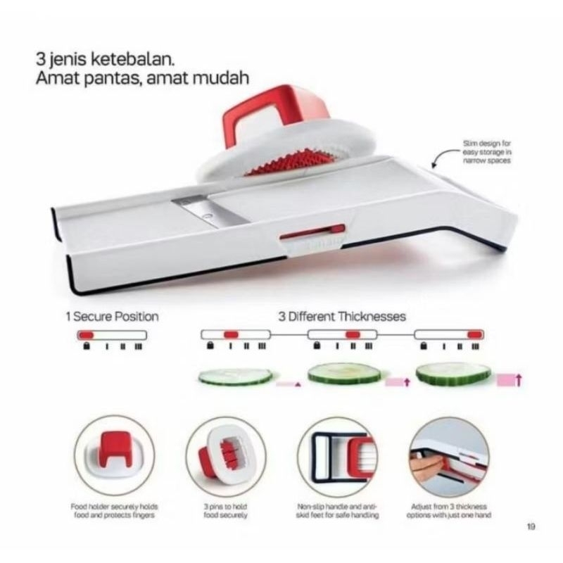 Mando Junior Tupperware alat iris bawang timun dll slicer iris tipis cepat
