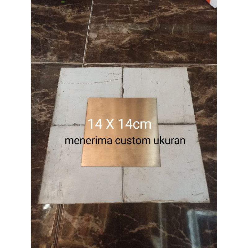plat stainless tebal 1mm, lebar 14x14cm, teba