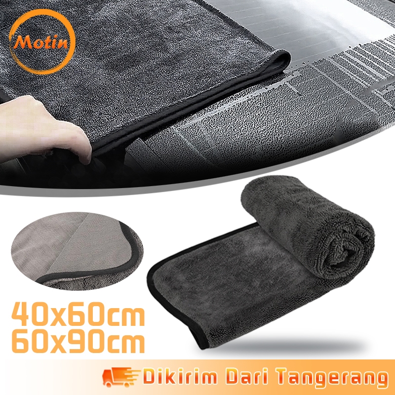 40x60cm/60x90cm Lap Mobil Microfiber Tebal Kain Lap Pengering Cuci Mobil Kain Lap