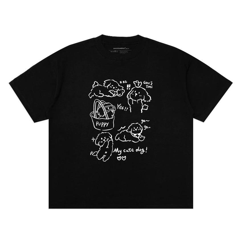 Kaos Hitam Puppy Kucing Kaos Hitam Bukey Hey Hare Amis Day Kemeja Metalik Pria Kaos Pria Atasan Pria