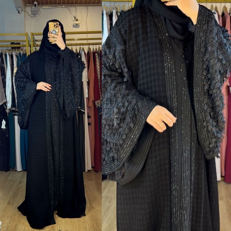 Abaya Mesir Original Full Tangan Renda