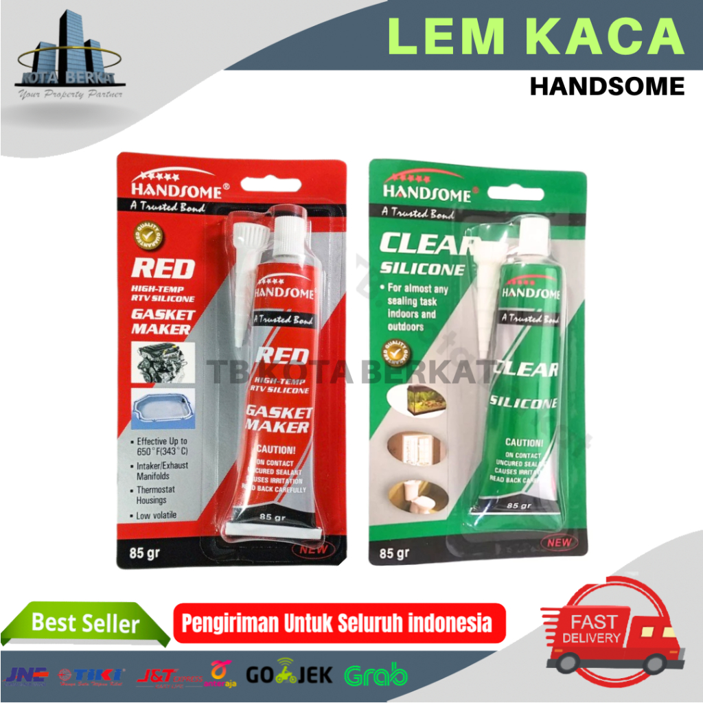 LEM KACA CLEAR HANDSOME / SILICONE SEALANT CLEAR HANDSOME