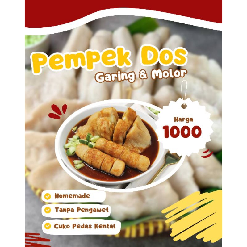 

10 pcs Pempek Dos Tanpa Ikan Seribuan Lenjer + Kapal Selam Kuah Cuko Kental Pedas Asam Manis