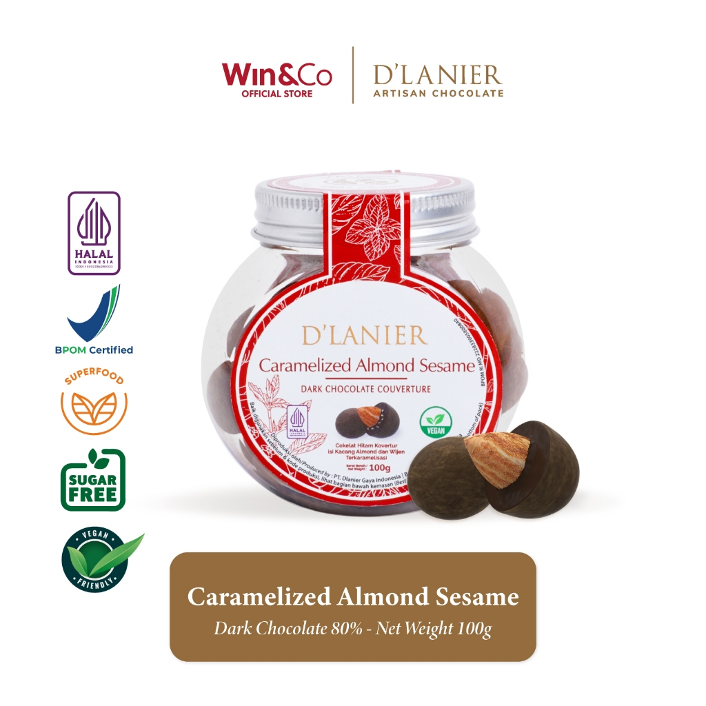 

D’lanier Caramelized Almond Sesame With Dark Chocolate 80% - 100gr