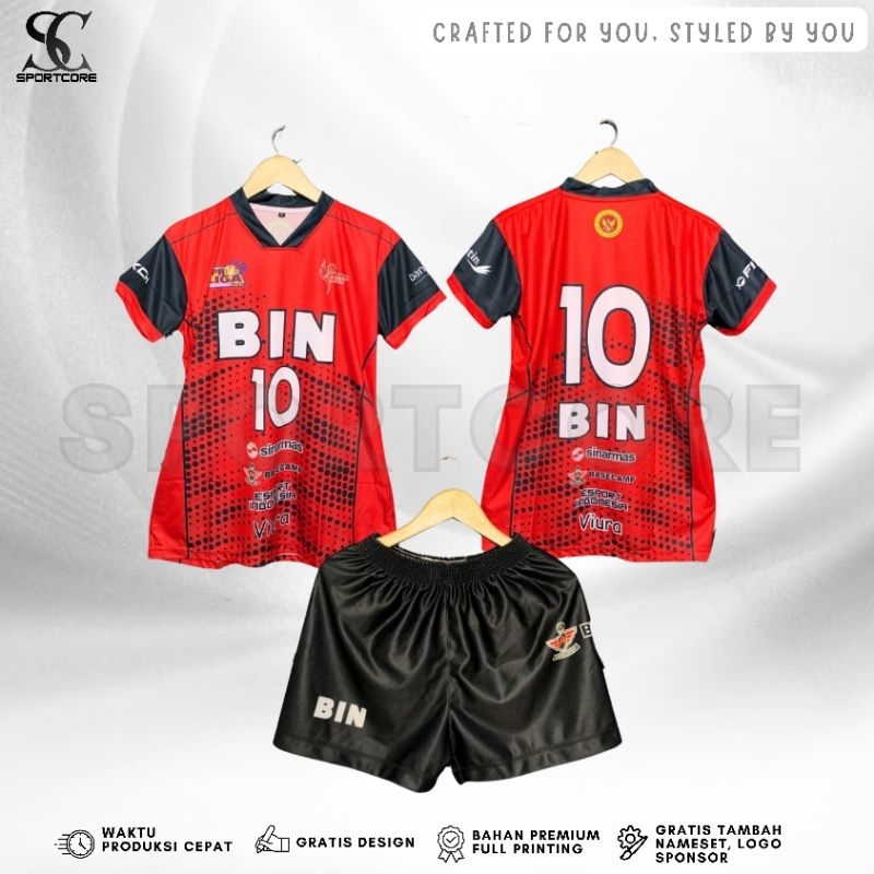 Jersey Voli Cewek Fullprinting Custom Nama Nomer