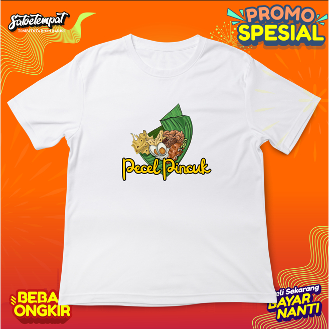 Kaos-Tshirt Nasi Pecel Pincuk Khas Madiun Sego Pecel Godong Jati
