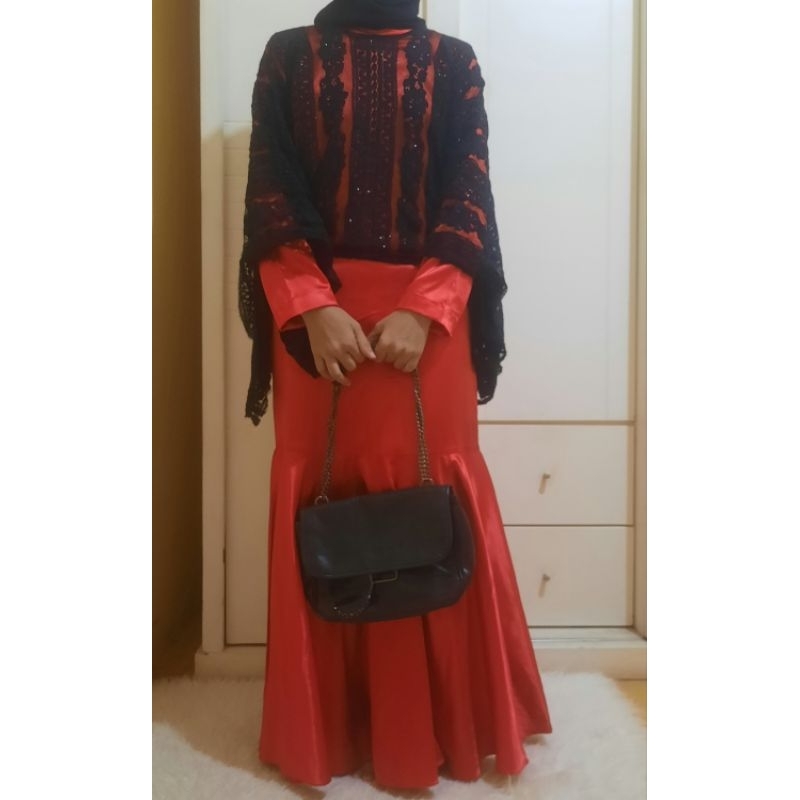 preloved baju gamis + outer hitam