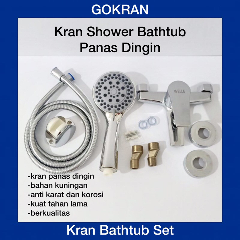 Kran Bathtub WELLE,Keran Bathtub Mixer Set,Kran Kamar Mandi,Kran Shower Kamar Mandi