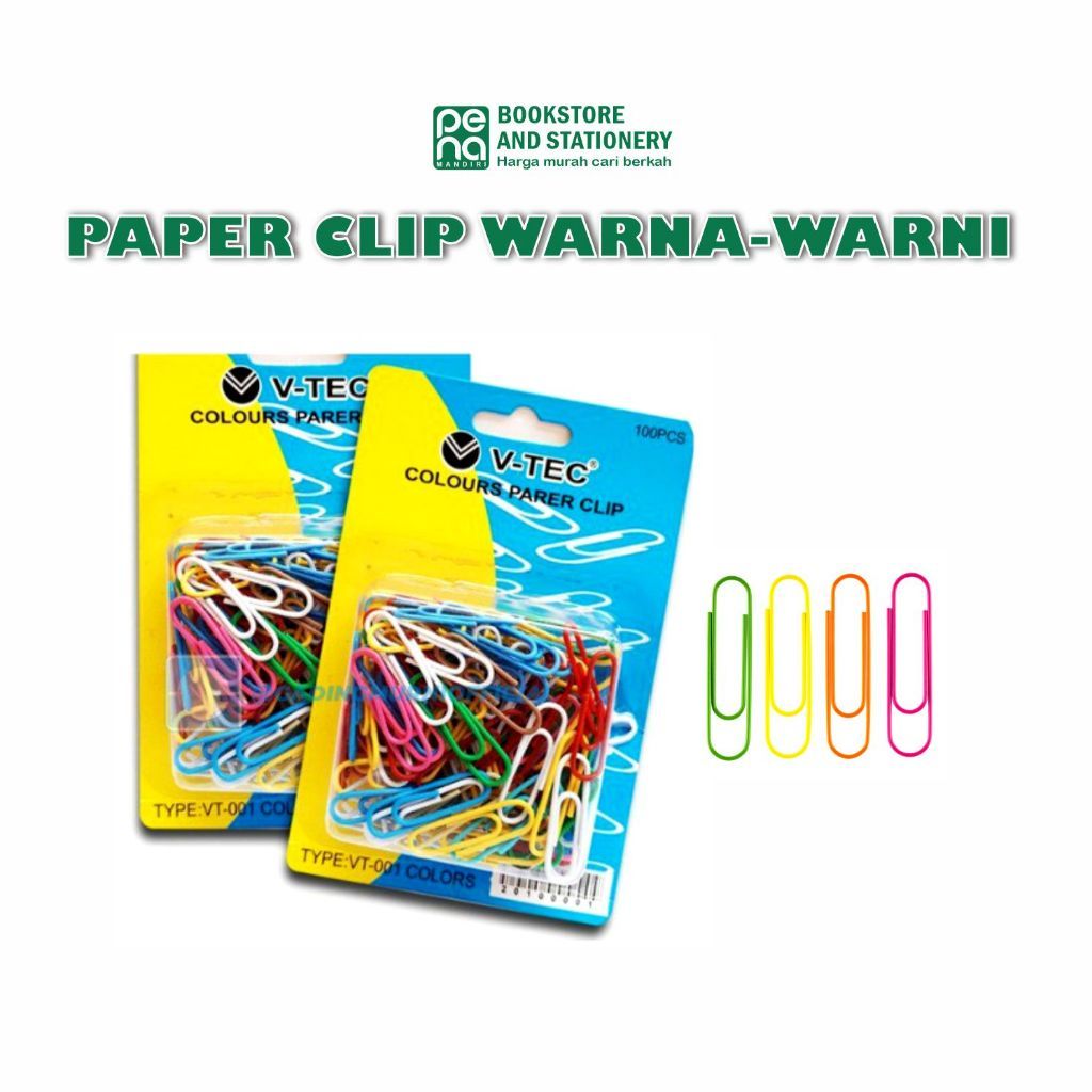 

1 Pack Paper Clip Klip Kertas Warna Warni Lucu Fancy (Isi 100 pcs)