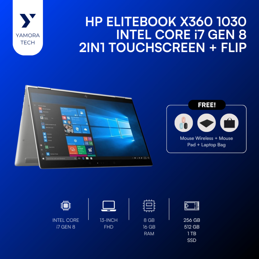 HP Elitebook X360 1030 Core i7 Gen 8 Flip Touchscreen 2in1