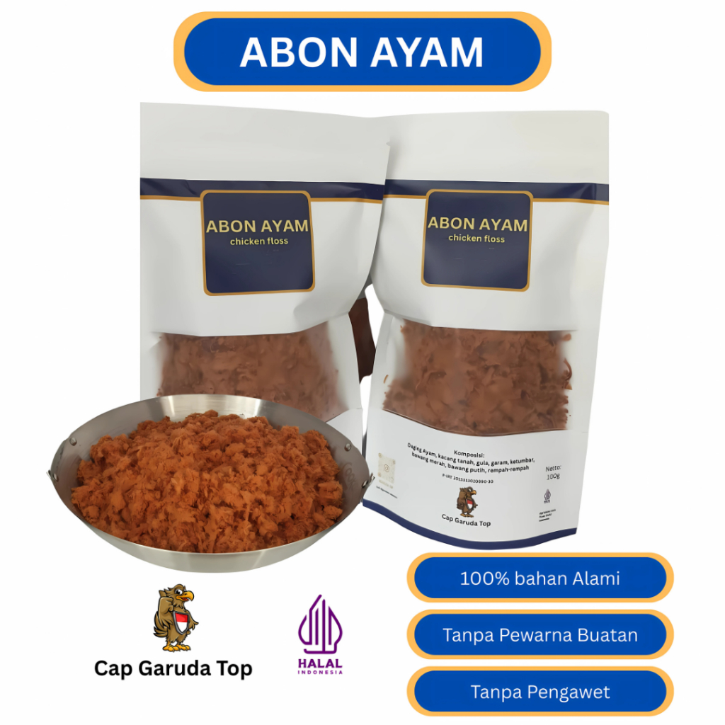 

Abon Ayam 100gr Merk Garuda Top Khas Boyolali Enak Dan Bergizi