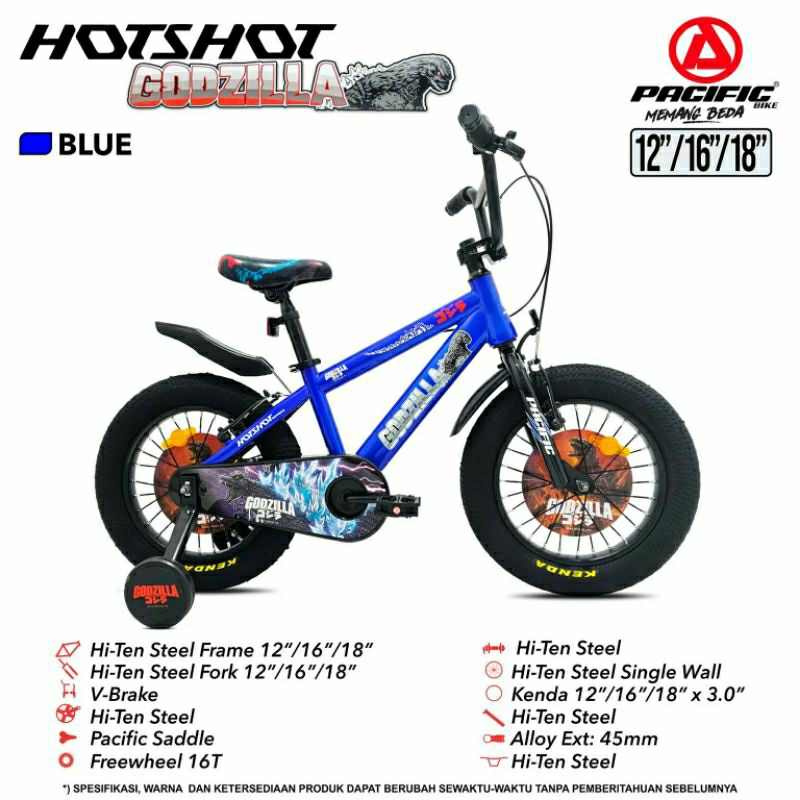 Sepeda BMX PACIFIC HOTSHOT GODZILLA 16inch