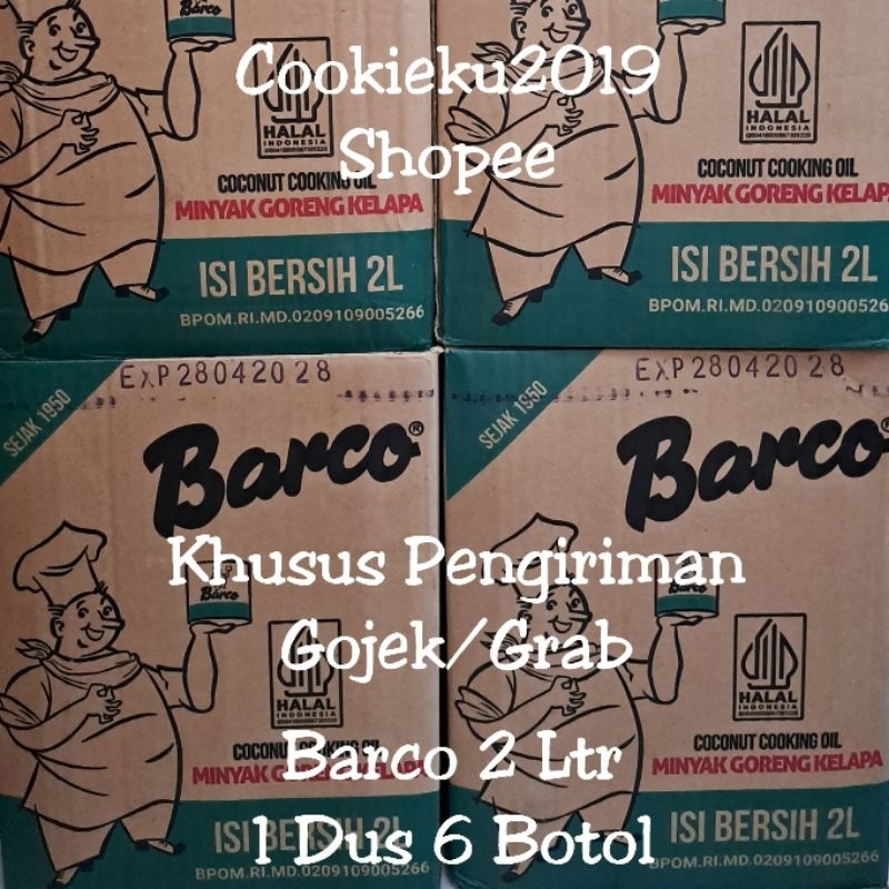 

Barco Minyak Goreng Kelapa 2 ltr Botol Dus isi 6 coconut cooking oil