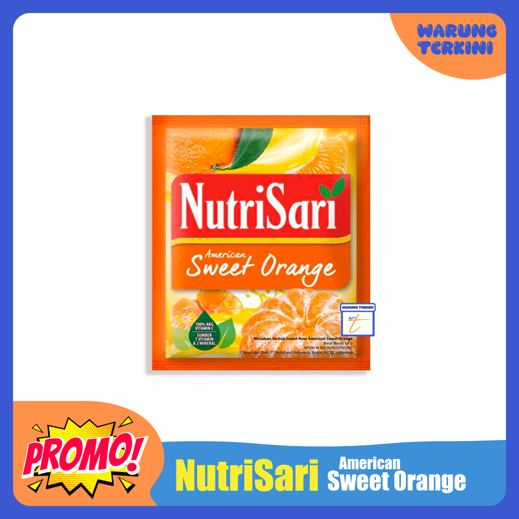 

NutriSari American Sweet Orange Jeruk Manis 1 Renceng 10 Sachet
