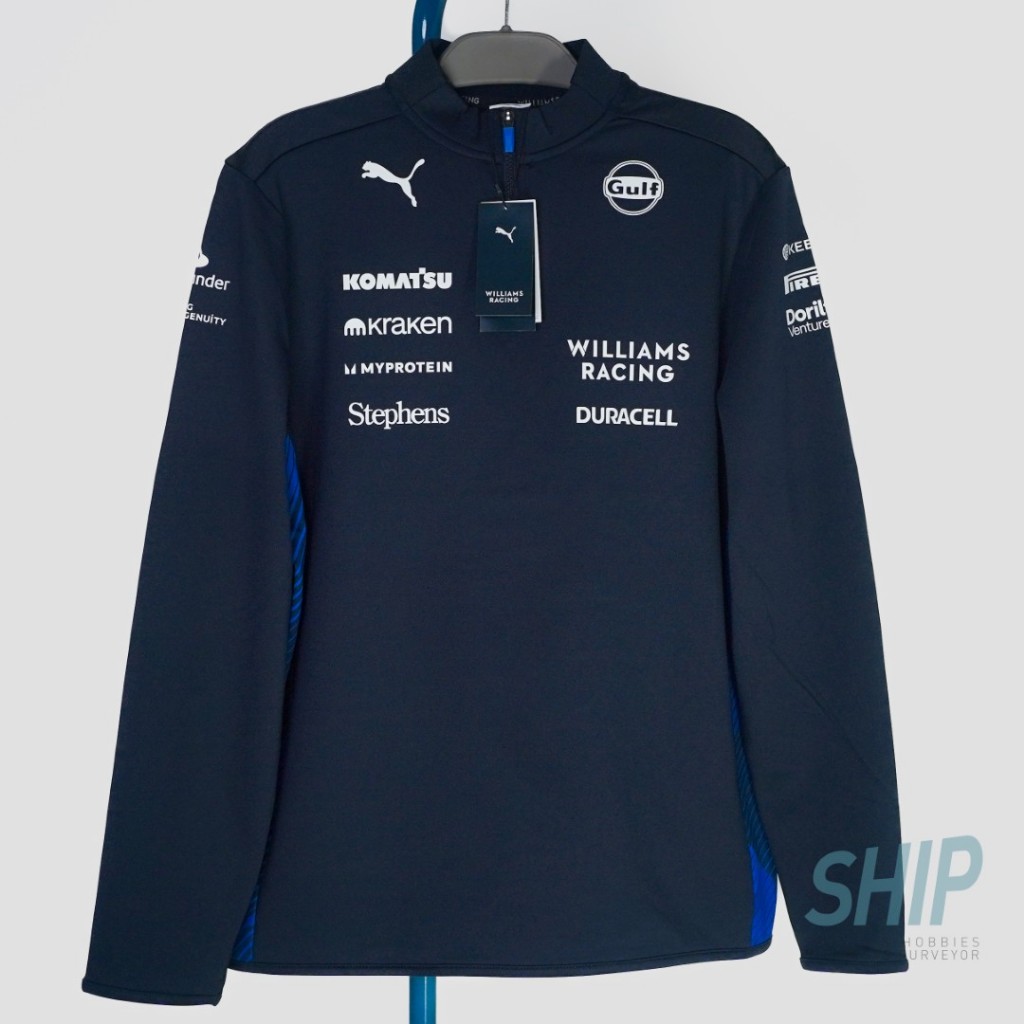 2025 TEAM QUARTER ZIP WILLIAMS original PUMA formula 1 F1 racing alex albon carlos sainz jr 1/4 1/2 