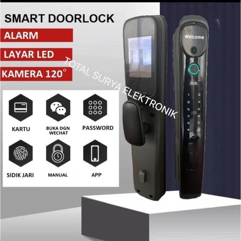 KUNCI SIDIK JARI / SMART DOOR FINGERPRINT / KUNCI PINTU DIGITAL /SMART DOOR K9 KAMERA