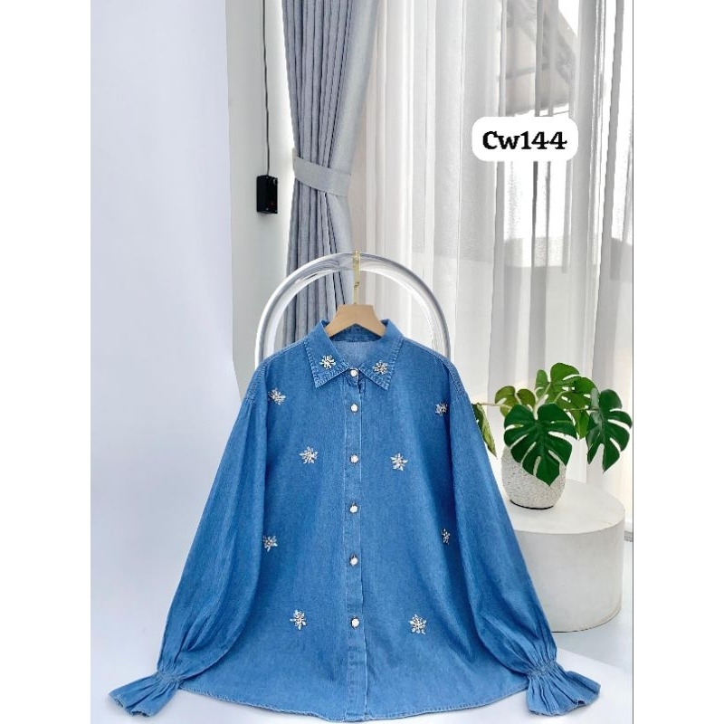 Kemeja Jeans payet / jeans wanita payet /kemeja denim wanita / kemeja jeans wanita