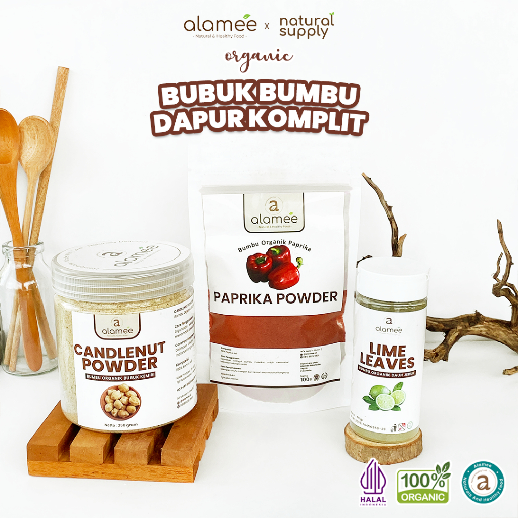 

ALAMEE Bumbu Dapur Bubuk Lengkap Bawang Bombay Lada Hitam Powder Organik Praktis Siap Pakai