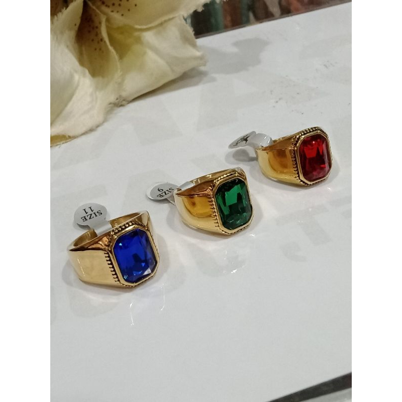 Cincin Batu Opsi Titanium/Cincin Cowok Titanium
