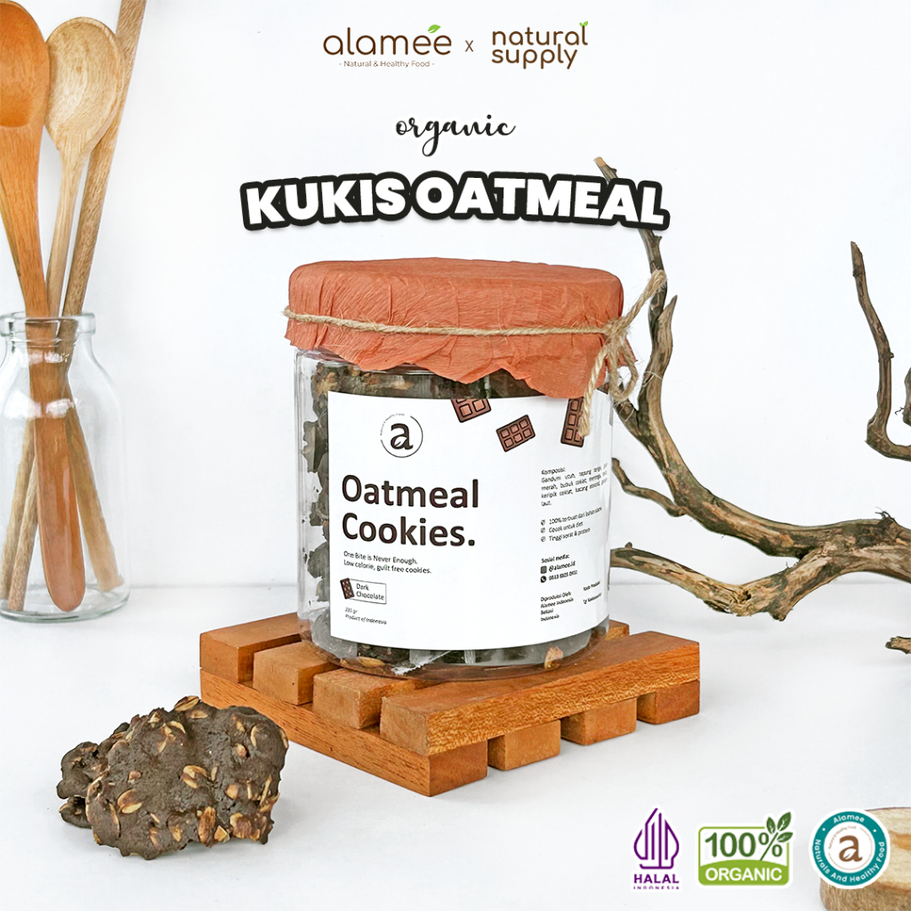 

ALAMEE Oatmeal Diet Cookies - Cemilan Dark Choco Chocolate Snack Kue Kukis Sehat Healthy Snack 225gr