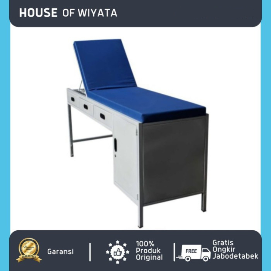 Meja periksa Pasien 1 Loker 3 Laci Meja periksa Advance Besi Meja periksa pasien besi dengan laci da
