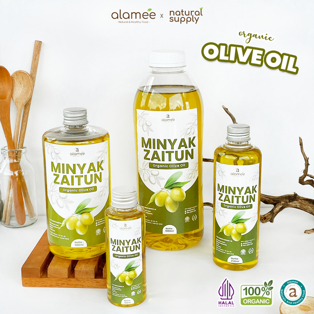 

ALAMEE Minyak Zaitun Untuk Diminum Olive Oil Extra Virgin Organic Organik Murni Asli Masak EVOO