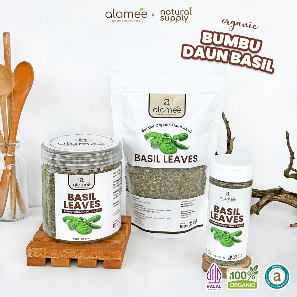 

ALAMEE Daun Basil Kering Bumbu Masak Kering Dapur Dried Leaf Murni Asli Masakan Instan Organik