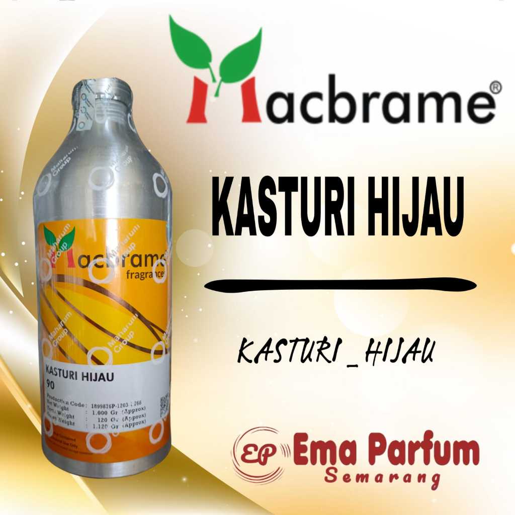 ( 1 KG ) Kasturi Hijau By Macbrame Searah Aroma Kasturi Hijau Satin, Kemasan Segel 1KG segel pabrik.