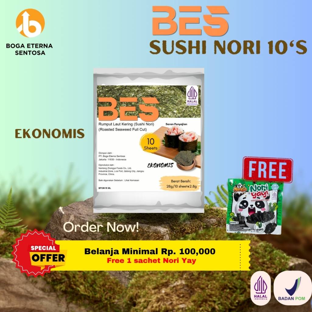 

SUSHI NORI 10's & 50's TERMURAH / BES NORI ( HALAL ) PROMO!!!