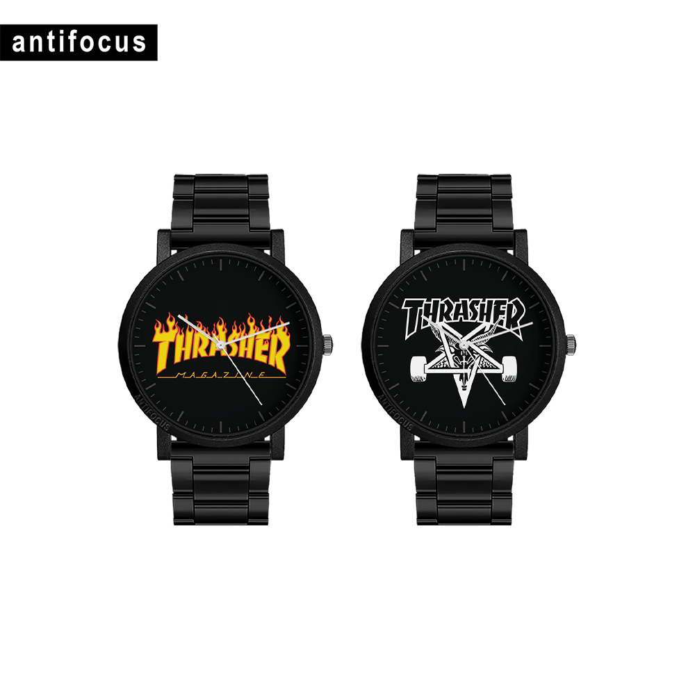 Jam Tangan Pria Thrasher Magazine | Analog Custom Brand Distro Skate Couple Wanita Anak Original