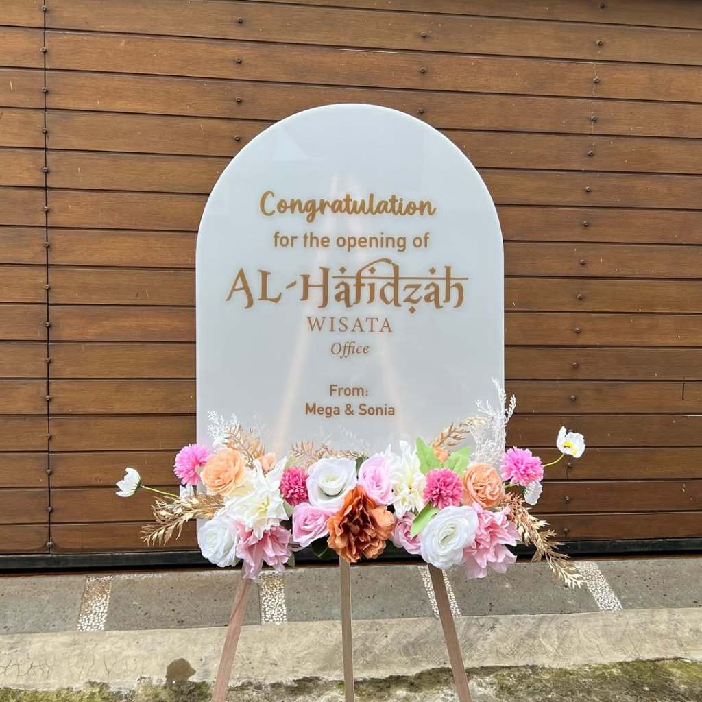 FREE ONGKIR! - BISA JADI HARI INI - Acrylic Flower Board KUBAH / Papan Bunga Acrylic / Papan Bunga U