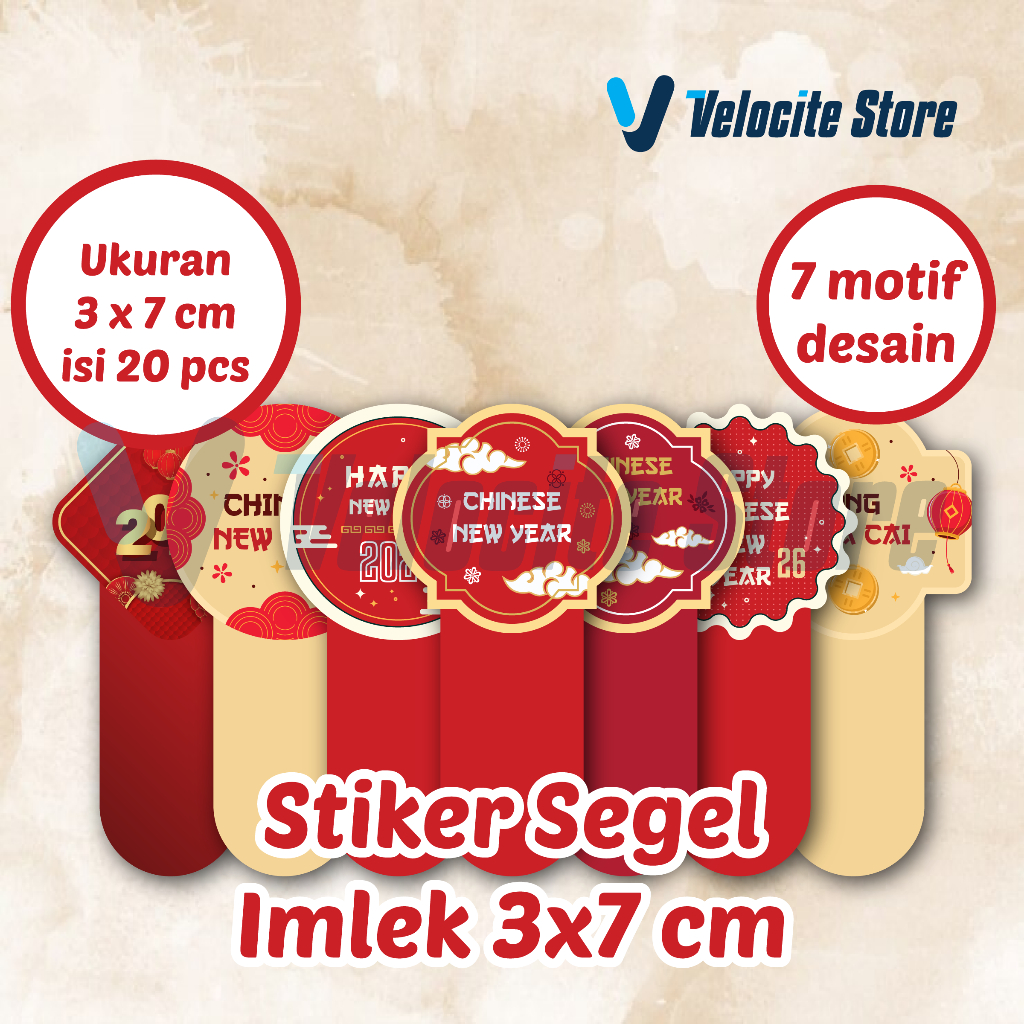 

Stiker Segel Toples Imlek/Chinese New Year/Tahun Baru Cina Ukuran 3x7 cm (20 pcs)