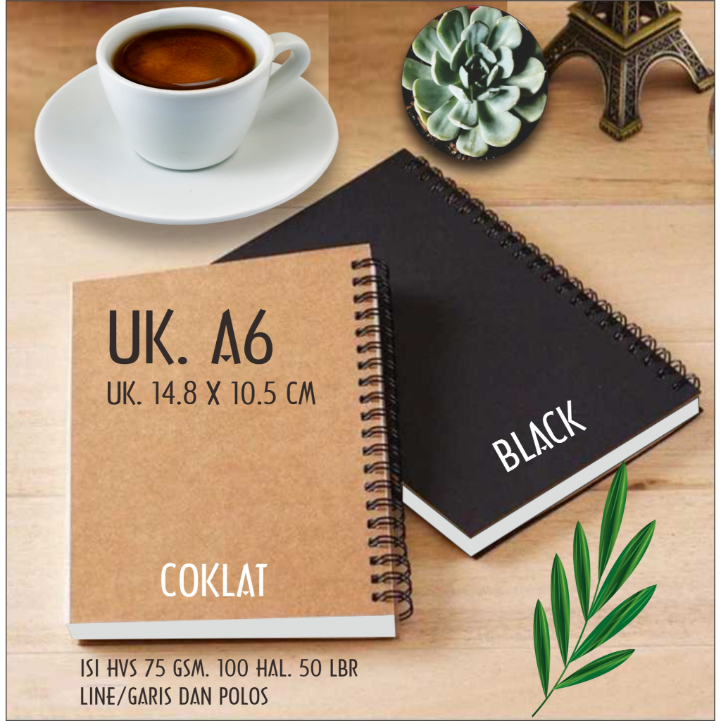

Notebook / Diary Book / Sketch Book / Journal Book - Ukuran A6 (100 Halaman / 50 Lembar)