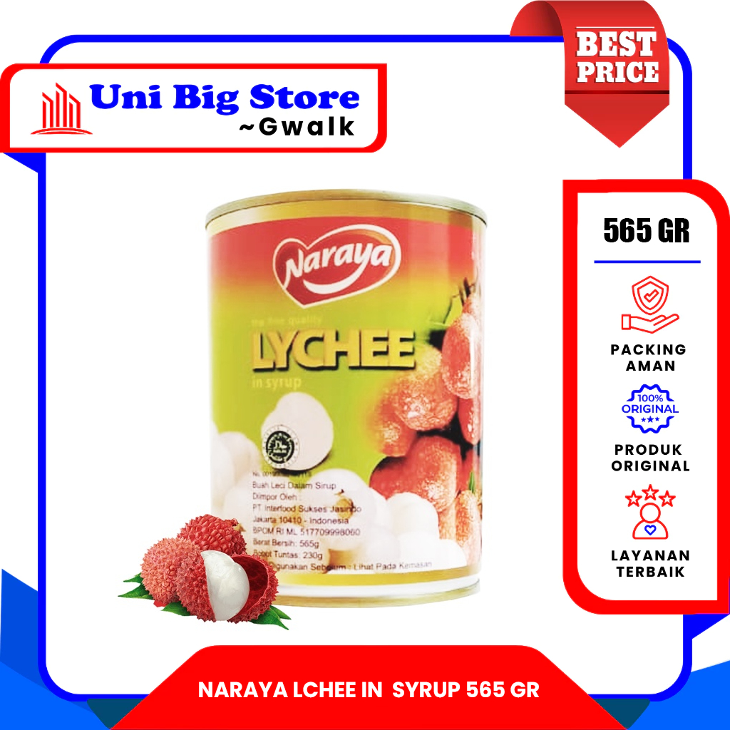 

NARAYA LYCHEE IN SYRUP BUAH LECI KALENG - 565 gr