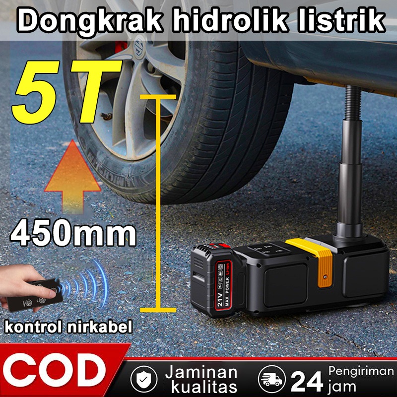 CONVENYY Dongkrak hidrolik listrik Portable 5 ton Kapasitas beban Electric Car Jack Kit untuk perbai