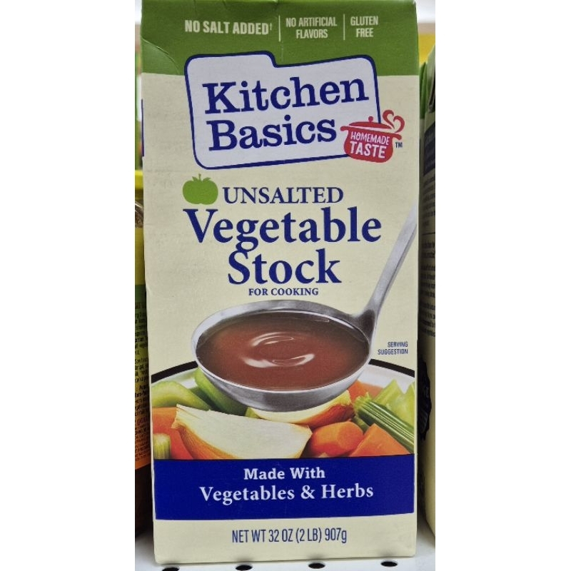 

Kaldu Sayuran Tanpa Garam KITCHEN BASICS Unsalted Vegetable Stock 907g - HK. (Can Use Vegan / Dapat Untuk Vegetarian).