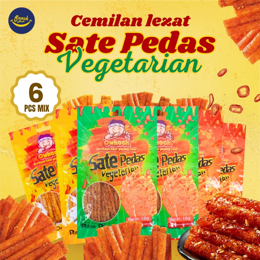 

SATE PEDAS VEGAN LATIAO | BUNDLE MIX 3 RASA ISI 6PCS | RASA SUPER NIKMAT DENGAN BUMBU BANYAK MURAH