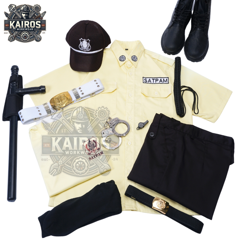 SERAGAM PDH SATPAM LENGAN PENDEK BAJU SECURITY KREM TERBARU