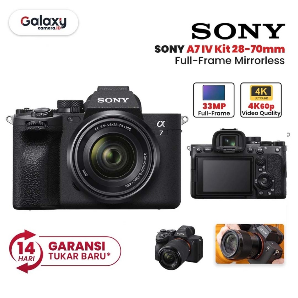 Sony Alpha A7 IV Kit 28-70mm Sony A7IV A7 Mark IV Mirrorless Resmi