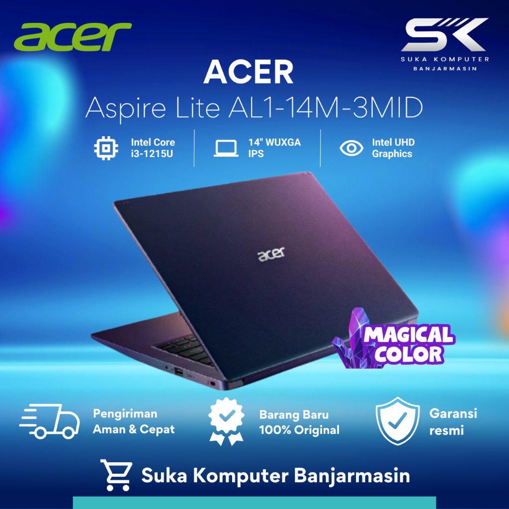 Acer Aspire Lite AL1-14M-3MID /Core i3-1215U/8GB/512GB SSD/W11+OHS Magical Color