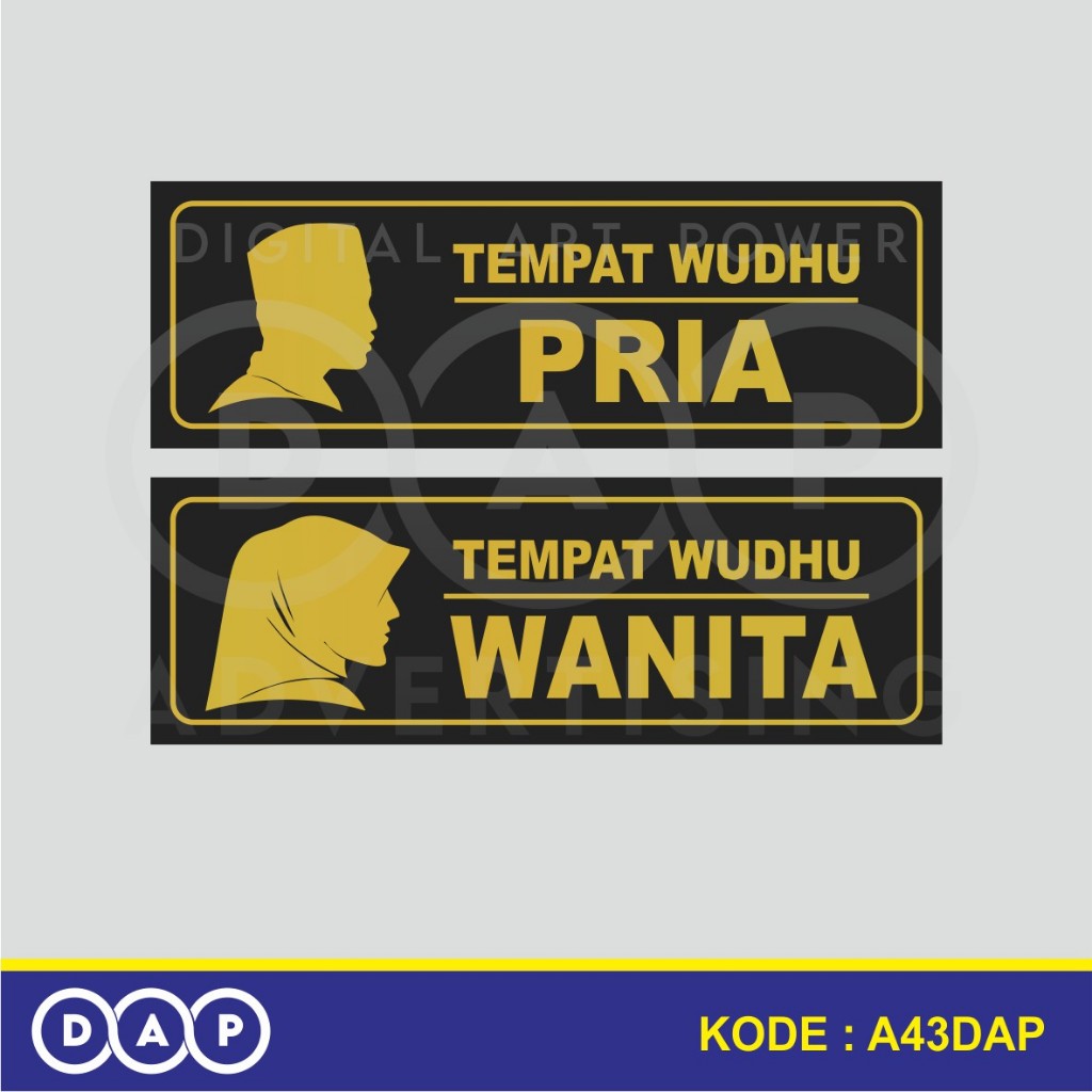 

A43 - Acrylic Sign, Stiker Akrilik Tempat Wudhu Pria dan Wanita, Tahan Air, Termurah, Bisa Custom